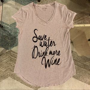 Apt 9 Save Water, Drink More Wine T in sz Small.